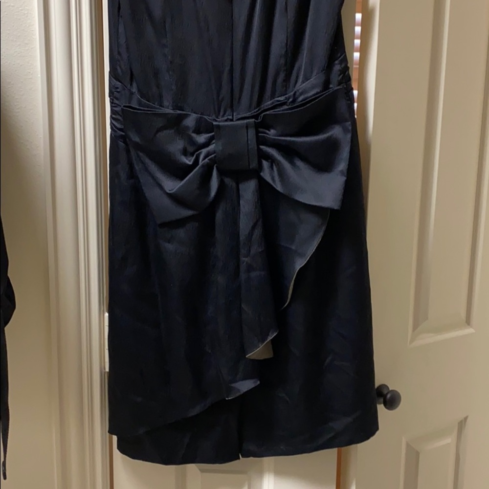 Nannette Lepore Black silk cocktail dress with bow